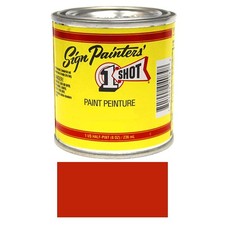 1/2 Pint 1 Shot 104L BRIGHT RED Paint Letteri...