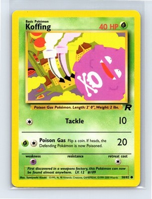Pokémon TCG - KOFFING - 58/82 - Unlimited - WOTC - Team Rocket (2000) - LP