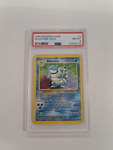 Blastoise 1999 Pokemon Base Set Holo #2 PSA 8 Vintage Holographic