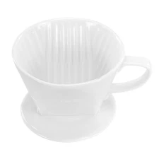 Pour Over Ceramic - Coffee Dripper with 3 Holes Flat Bottom, Porcelain Slow F...