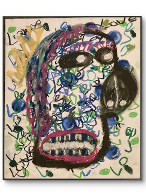 #ad #ad Basquiat Style Graffiti Abstract Art Original Oil Pastel 8 by 10 $48.75