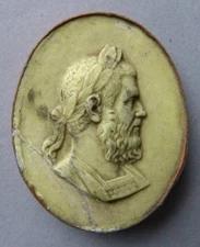 Profil d'homme Camée en porcelaine 18e siècle Antiquité Rome Empereur