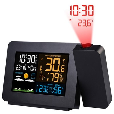 Atomic Projection Alarm Clock Radio Control w/ WWVB Function Wear Station Dual