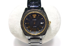 Versace Medusa Ceramic Black Diamond Automatic Rose GoldAccent DiaMrkWatch 01AC9