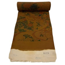 JAPANESE KIMONO FABRIC CLOTH BOLT PURE SILK BROWN KOMON AA10685