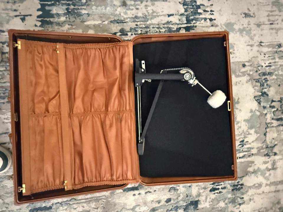 Vintage Leather Suitcase Bass Drum Portable Kick Drum - Image 4 of 4