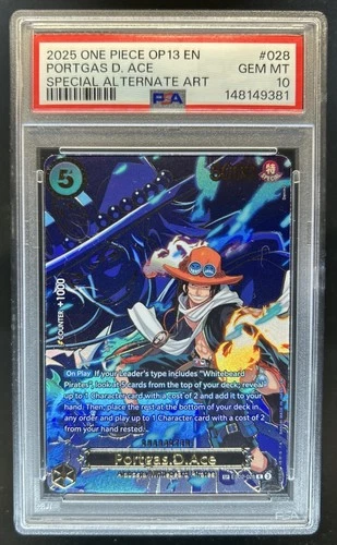 2025 One Piece Portgas D. Ace Special Card Alt Art #EB02-028 PSA 10 GEM MINT