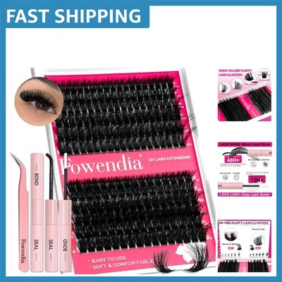 Luxurious Fluffy Cluster Lashes Kit with Lash Bond & Seal Waterproof