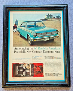 Framed 65 Rambler American Vintage Print Advertisement from 1964 Look Magazine