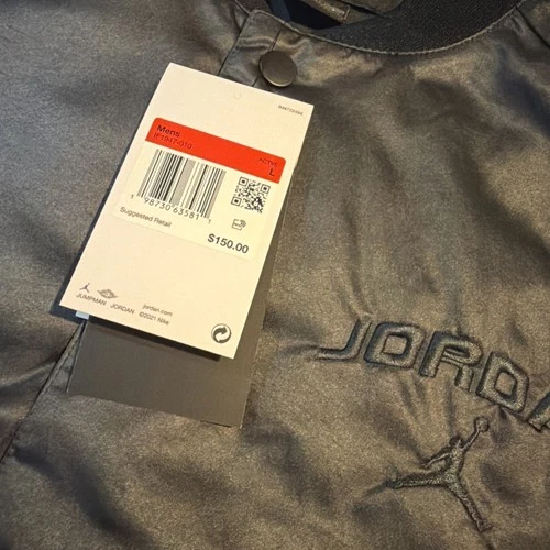 $150 Nike Air Jordan Bomber Jacket IF1947‑010 Men’s Sz L Black Lifestyle image 5