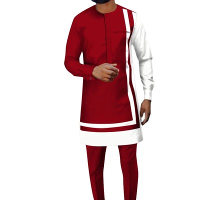 African Dashiki Ankara Pant & Coat Set for Men   2 Piece Outfit M250119