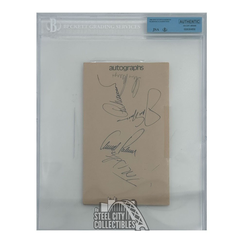 Arnold Palmer Autographed Signed 1984 Memorial Tournament Spectator's Handbook -BAS(Palmer, Nicklaus) 