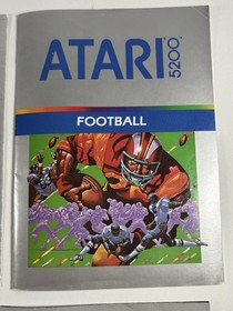 Football 1982 (Atari 5200) Complete CIB Cartridge Manual Both Playbooks Untested
