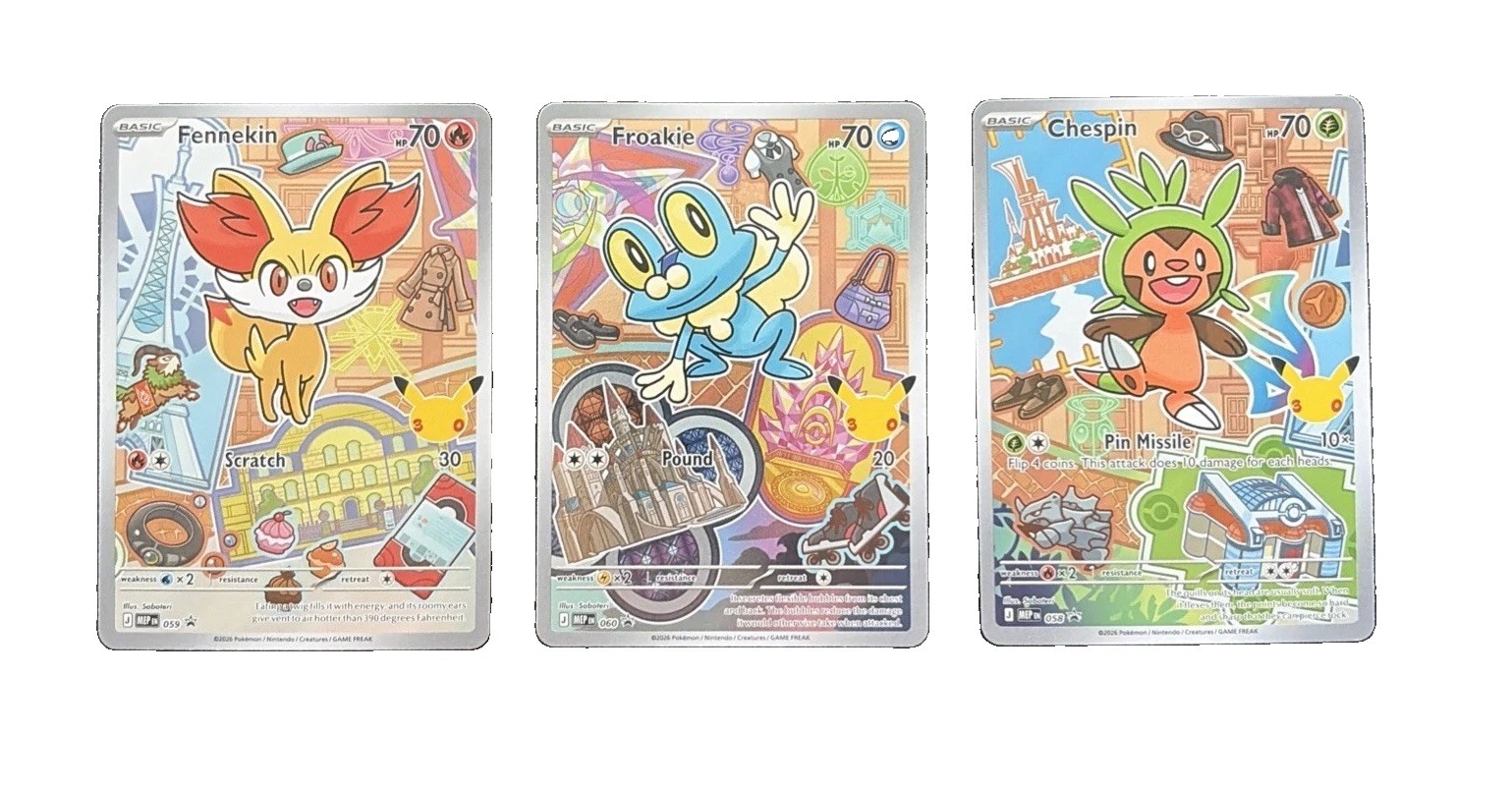 Chespin Fennekin Froakie IR Pokemon First Partner Series 3 Set pack fresh