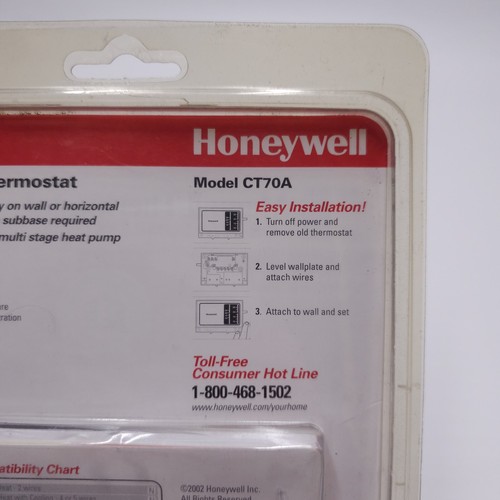 Honeywell Heat Pump Manual Thermostat CT70A - Picture 2 of 7