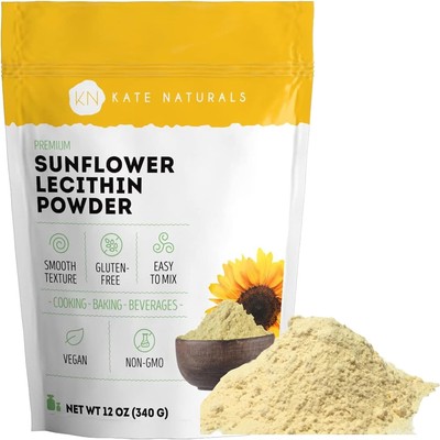 Kate Naturals Sunflower Lecithin Powder for Baking Bread, Gummies, Cooking,... 