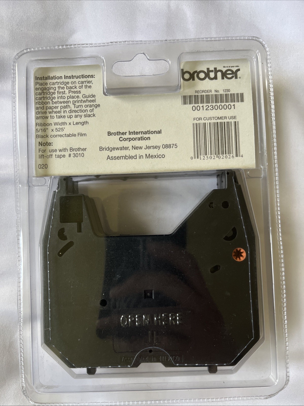 Brother Correctable 1030 Film Ribbons 1230 Black 2 Pack - NEW