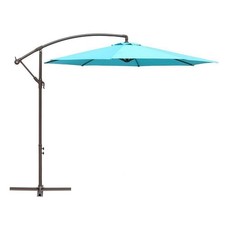 10ft Offset Hanging Patio Umbrella Aluminum Outdoor Cantiver Umbrella Crank Lift