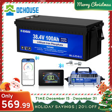 36V 100Ah Lithium Golf Cart Battery with 25A Charger Golf Cart Trolling Motor RV