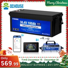 36V 100Ah Lithium Golf Cart Battery with 25A Charger Golf Cart Trolling Motor RV