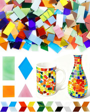 260G Glass Mosaic Tiles for Crafts - 300 Pieces Tiny Mosaic Tile Kit, Irregular