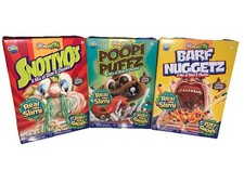 Orb Organicks Poopi Puffz, Snotty O's, Barf Nuggets Slime. With smelly scents