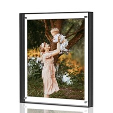 8.5x11 Acrylic Floating Photo Frame for 8x10 8x8 6x8 Pictures Black