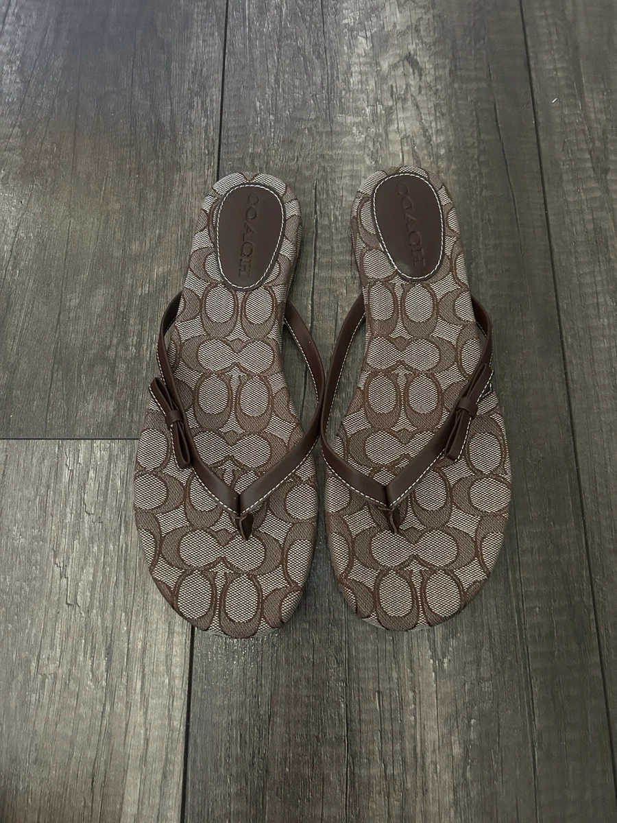 COACH ロープサンダル ラベンダー ゴールド金具 Coach Women's Bow Flip Flop Sandals for sale | eBay