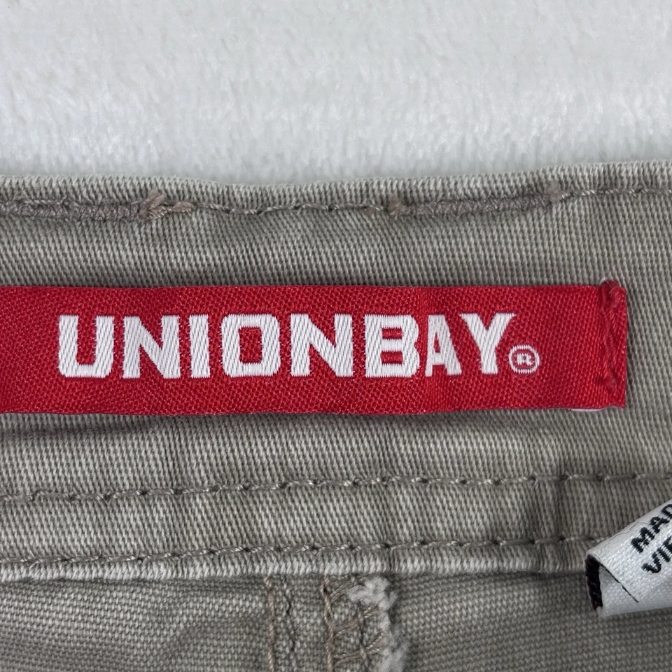 Pantalones cargo rectos de tiro medio Unionbay para mujer talla 11 tostados elásticos RN 60307 Foto 4 de 4