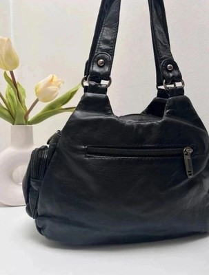 Soft Y2K Leather Multi-Pocket Multi-Zipper Avant Grande Shoulder