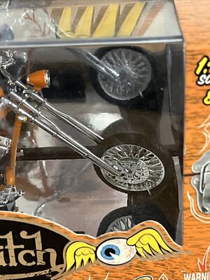 Jada Toys Von Dutch Kustom Cycles CRUEL WORLD 100% DIE-CAST ORANGE