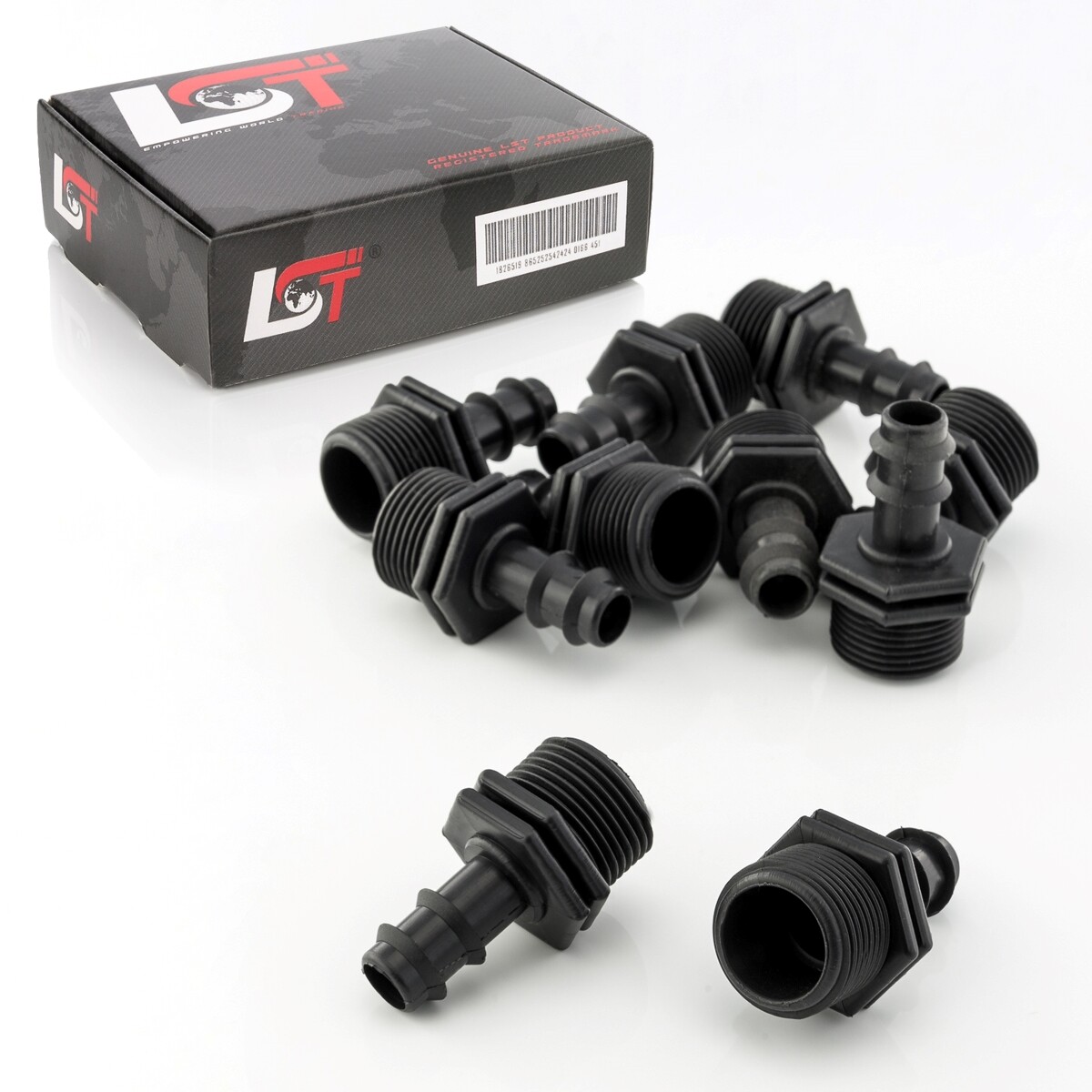 10x Reducer PE Connector Straight Ribbed 16x3/4"" Irrigation System