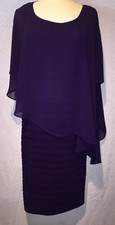 Size 10 Scarlett Eggplant Chiffon Overlay Pleated Bodice Mother of Bride Dress