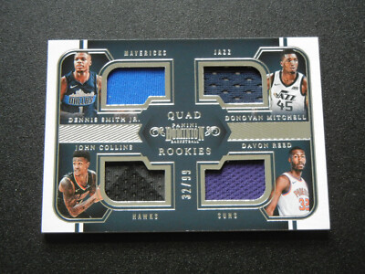 2017-18 Dominion Quad Rookies Materials /99 Donovan Mitchell Smith Collins #11