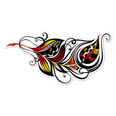 Fancy Feather, Vinyl Decal Sticker, Indoor Outdoor, 3 Sizes, #8629