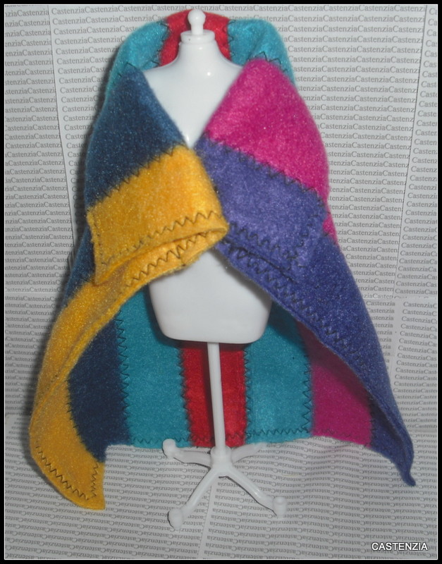 ROBE 11.5 FASHION PRINCESS OF SOUTH AFRICA STRIPED FLEECE BLANKET CAPE ACCESSORY-image