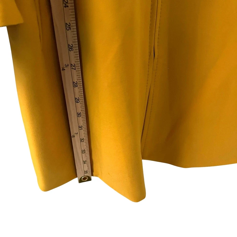 Chaqueta BJ Alfani Amarillo Brillante Caléndula Pétalo Cremallera Completa Mangas Acampanadas Talla L Nueva con Etiquetas Foto 4 de 4