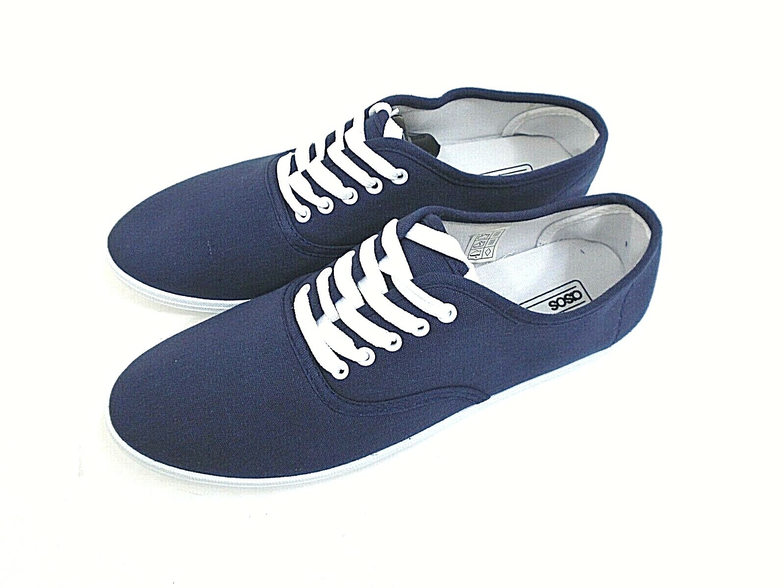Mens Asos Navy Blue Canvas Plimsoll 