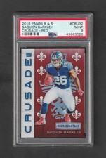 2018 Panini R&S Saquon Barkley RC ~ Crusade RED #/99 ~~ Eagles ~~  PSA 9 MINT!