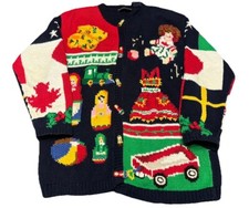 Vintage All Over Print Hand Knit Sweater Cardigan F2