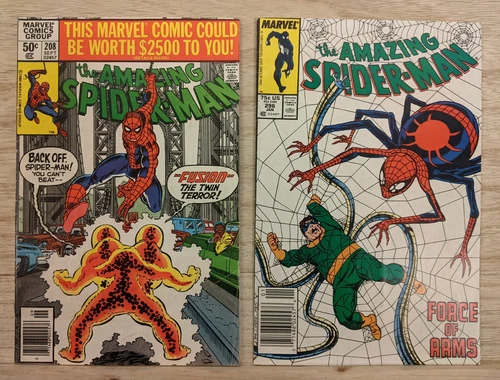 The Amazing Spider-Man #208 Sep 1980 & #296 Jan 1987 Lot of 2