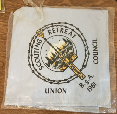 UNION COUNCIL SCOUTING RETREAT 1961 IN BAG BOY SCOUT NECKERCHIEF BSA NECK72