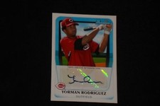 YORMAN RODRIGUEZ 2010 BOWMAN PROSPECTS CERTIFIED SIGNED AUTOGRAPHED CARD REDS