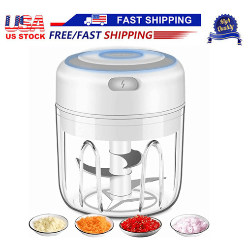 Mini Food Processor, Vegetable Garlic Chopper, USB Meat Grinder, Rechargeable US