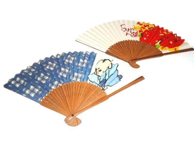 Juego de 3 VENTILADORES DE SEDA O PAPEL Ventilador de Mano Plegable Sensu Juego de Favor de Fiesta de Japón Foto 2 de 4