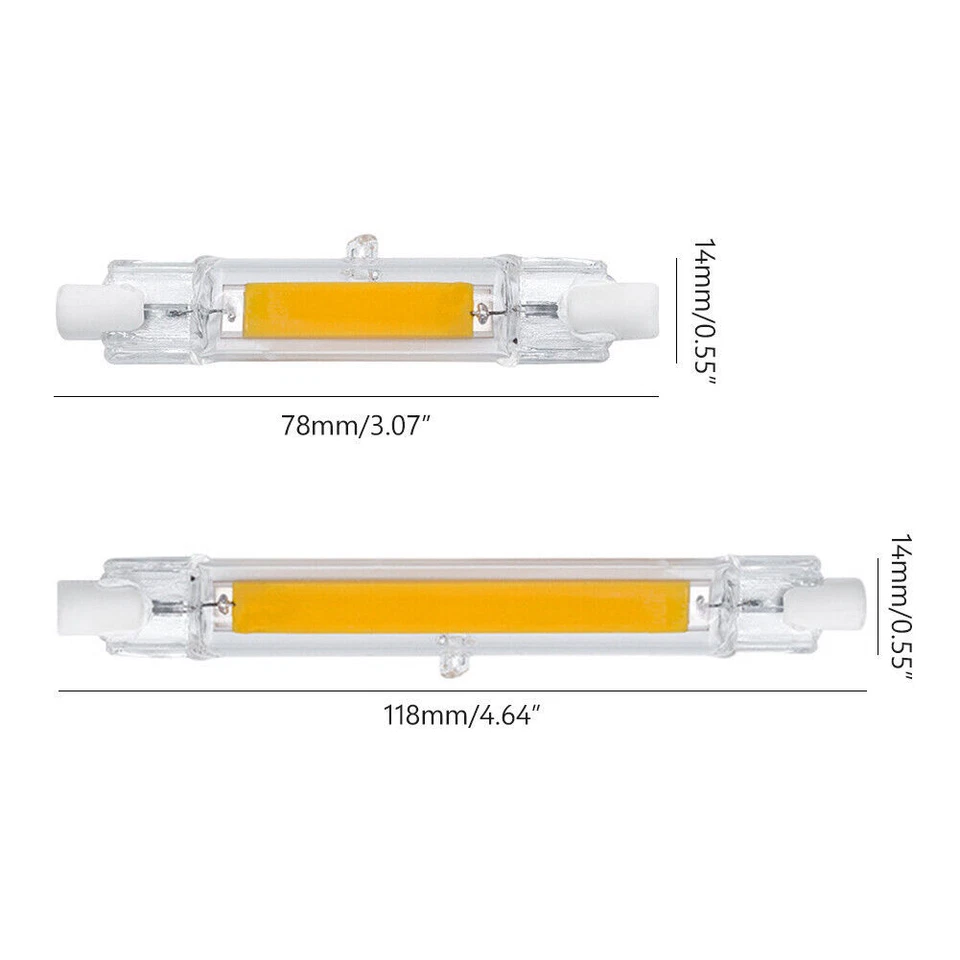 220-240V Warm/Cool White 118mm 78mm 8W 16W LED Halogen COB Bulb Base R7S Lamp - Image 2 of 4