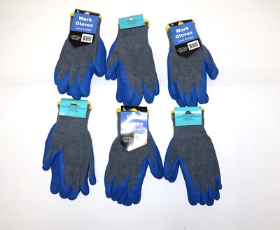 Pairs Latex Dipped Rubber Palm Coated Work Gloves Size L