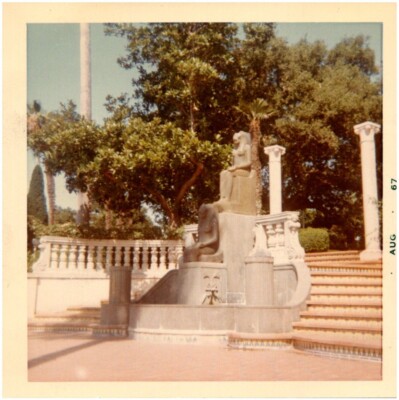 Sekhmet Statue at Hearst Castle San Simeon California 1967 Vintage Found Photo
