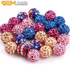 10 Pcs 10mm Pave Zeads CZ Crystal Rhinestone Disco Ball Beads For Jewelry Making