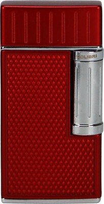 COLIBRI *JULIUS II* w. DOUBLE ANGLED SOFT FLAME CIGAR LIGHTER / RED - CHROME